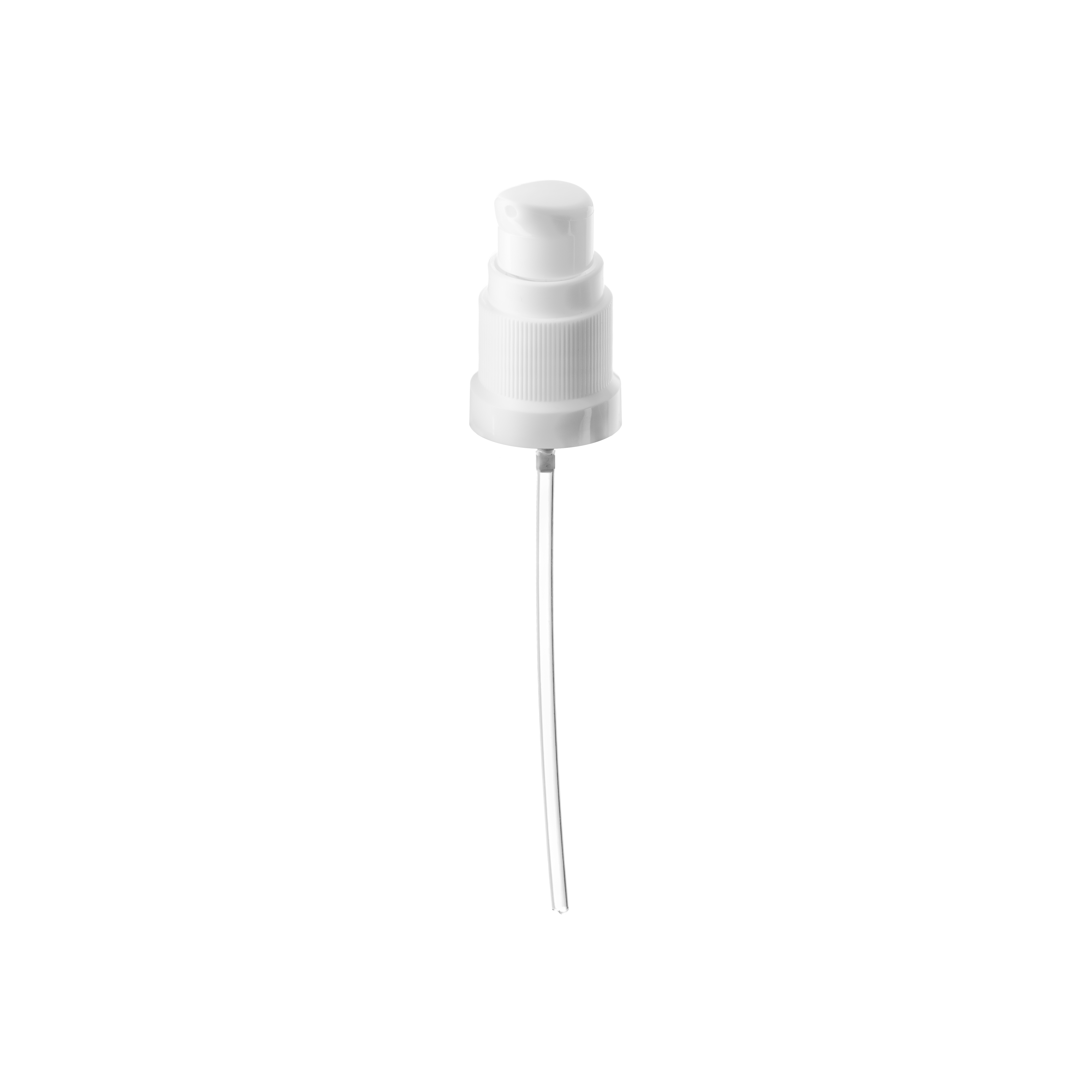 Lotion pump Metropolitan DIN18, PP, white, dose 0.10ml, white security clip (Jasmine 50)