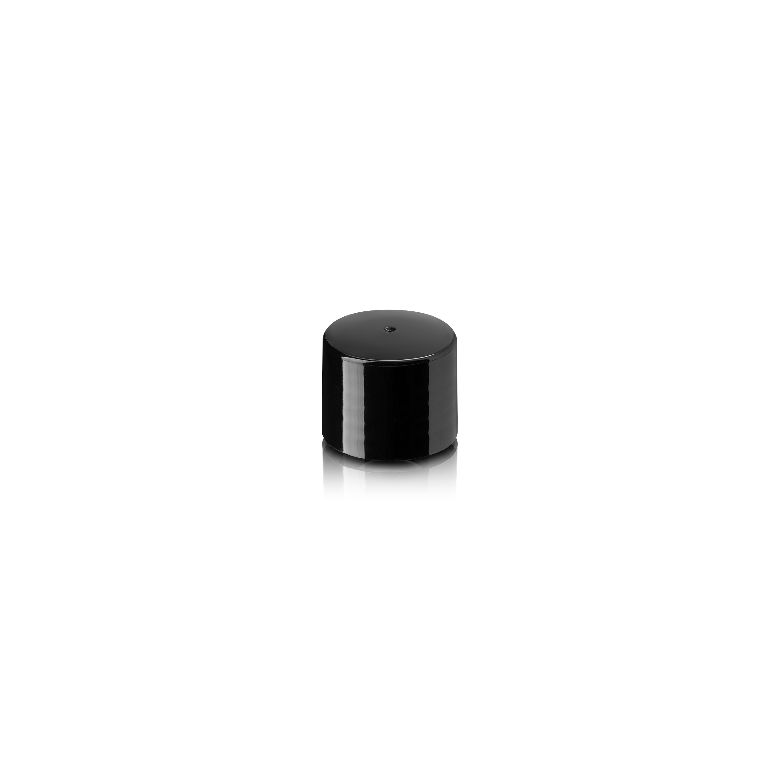 Screw cap 24/410, PP, black, glossy finish, natural vertical dropper 3.0mm