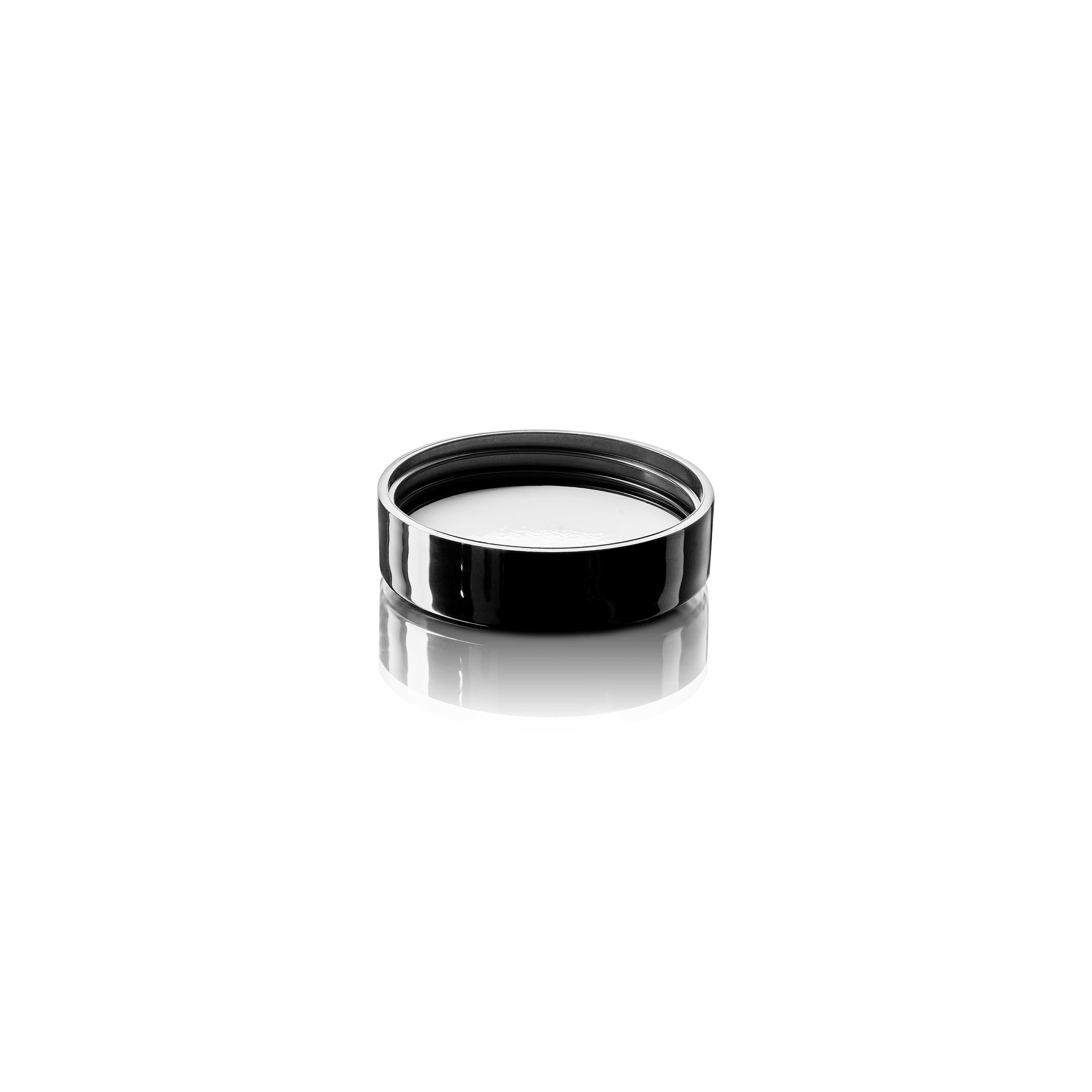 Lid Modern 56 special, PP, black, glossy finish, white inlay (Bryn 50)