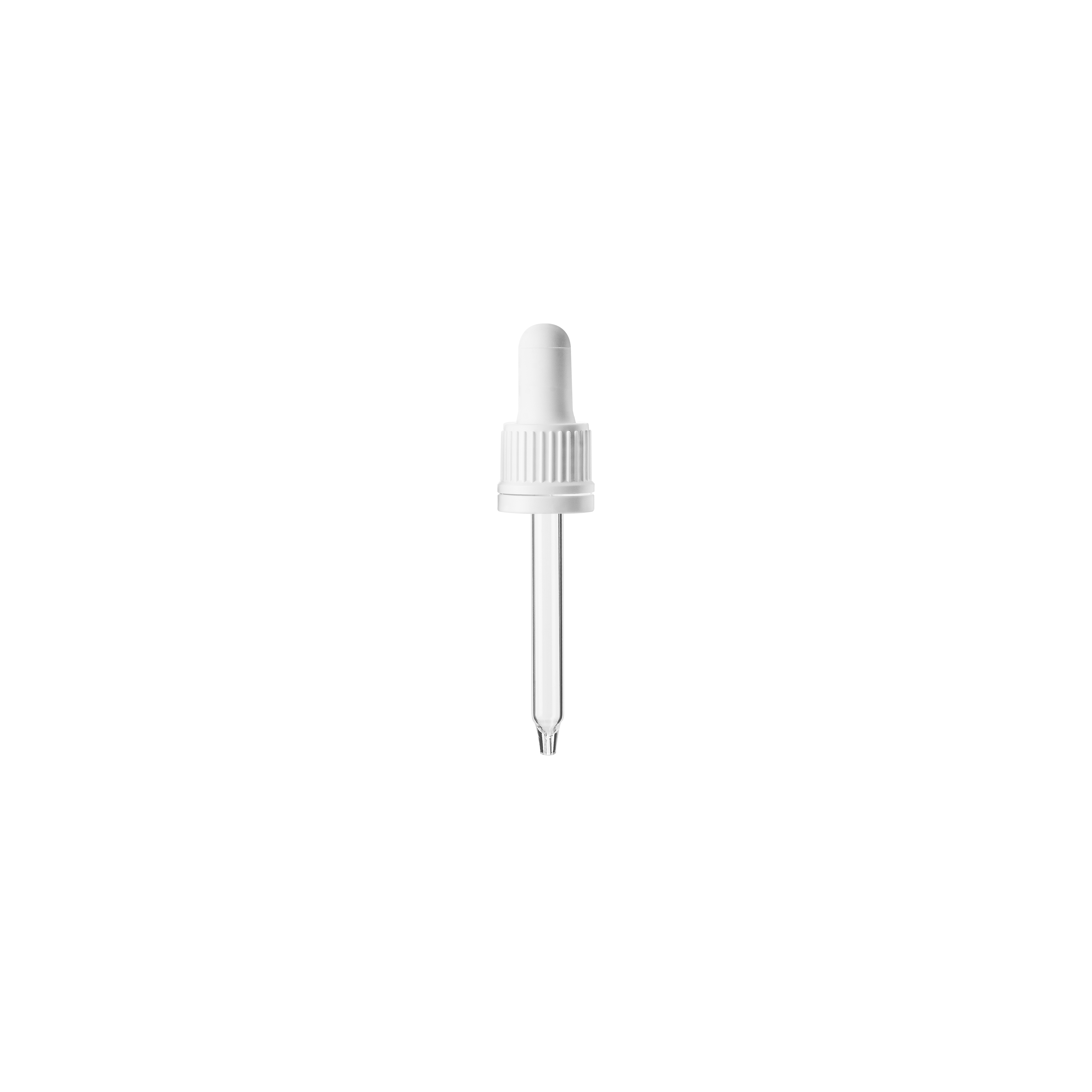 Pipette tamper evident DIN18, II, PP, white, ribbed, bulb NBR 1.0ml, conical tip (Ginger 100)