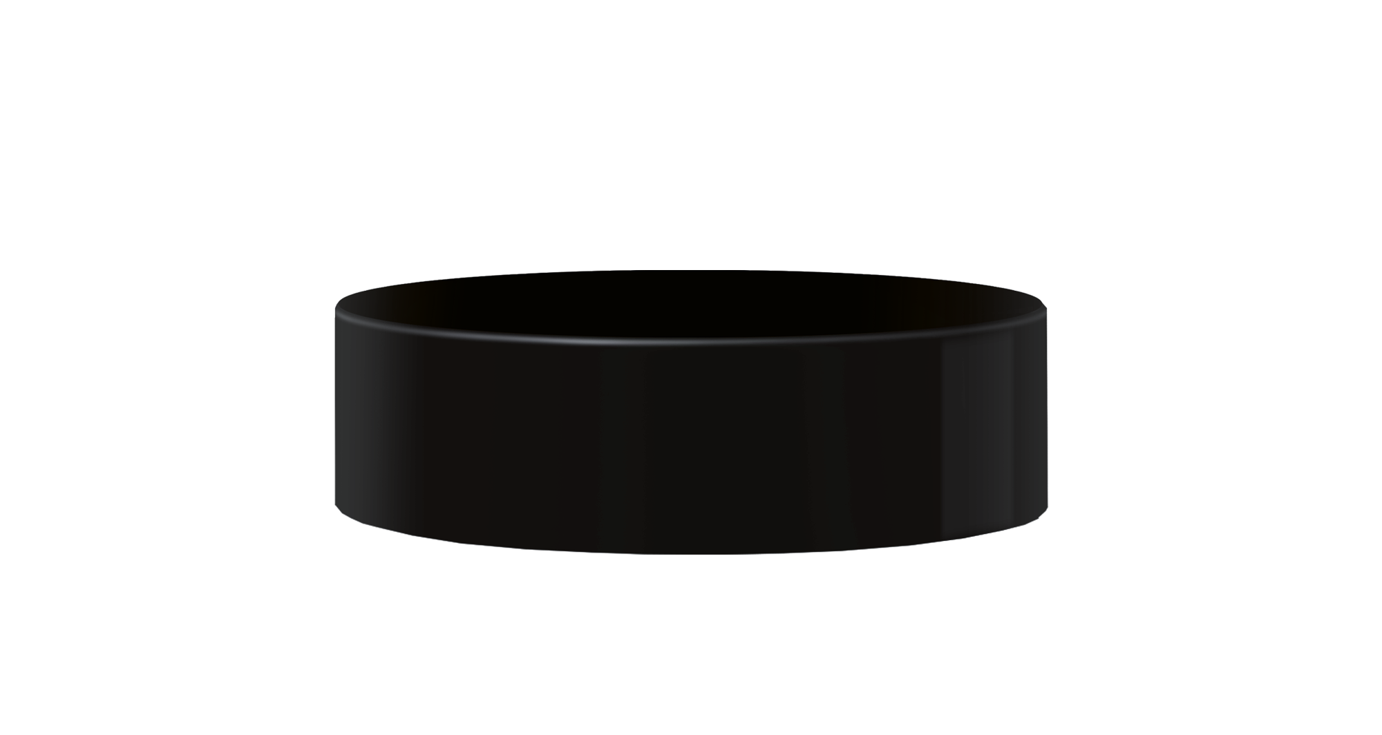 Lid Modern 53/400, PP, black, glossy finish, white inlay