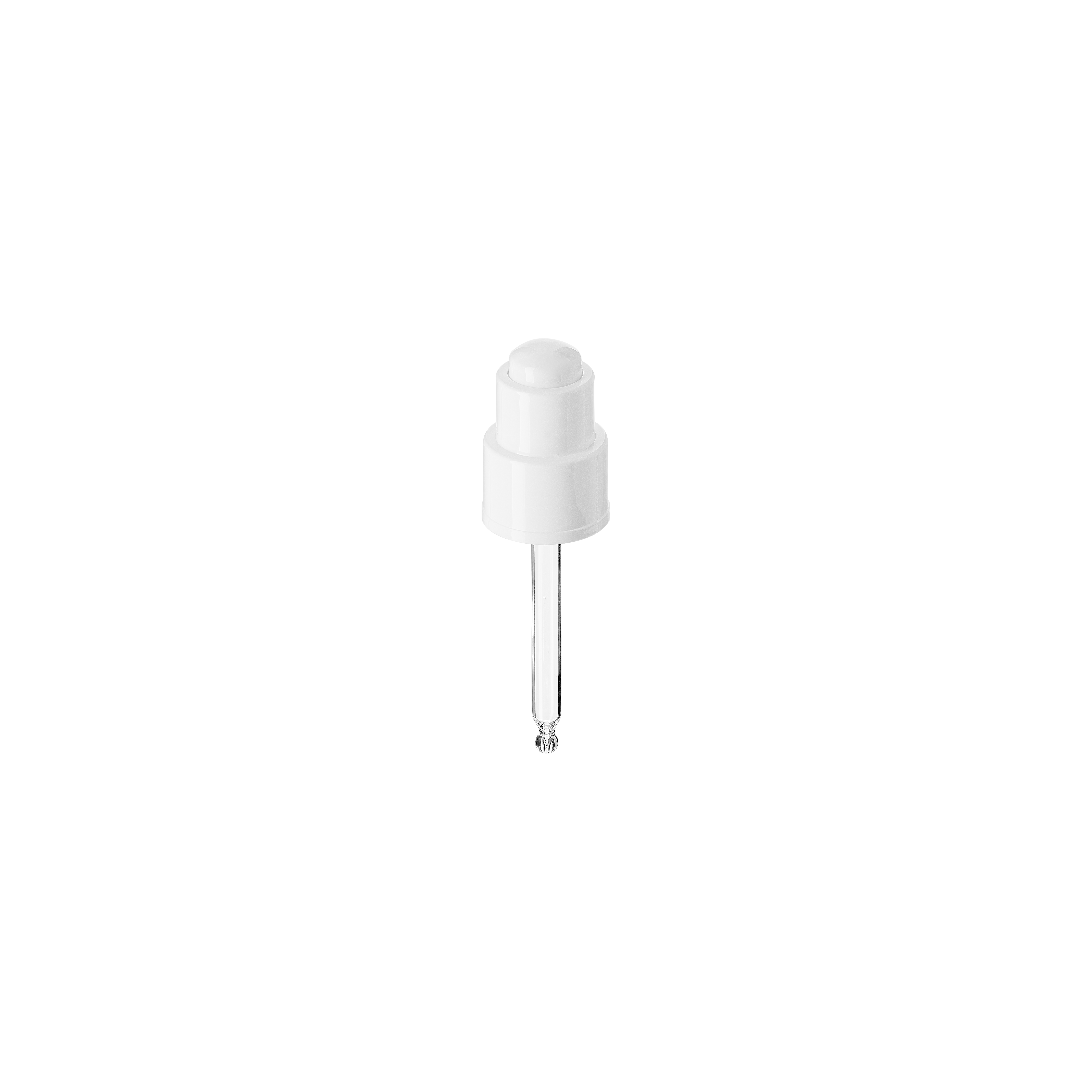 Push-button pipette 24/410, white glossy finish, bulb Nitrile 0.40ml, ball tip, straight (Laurel 50)