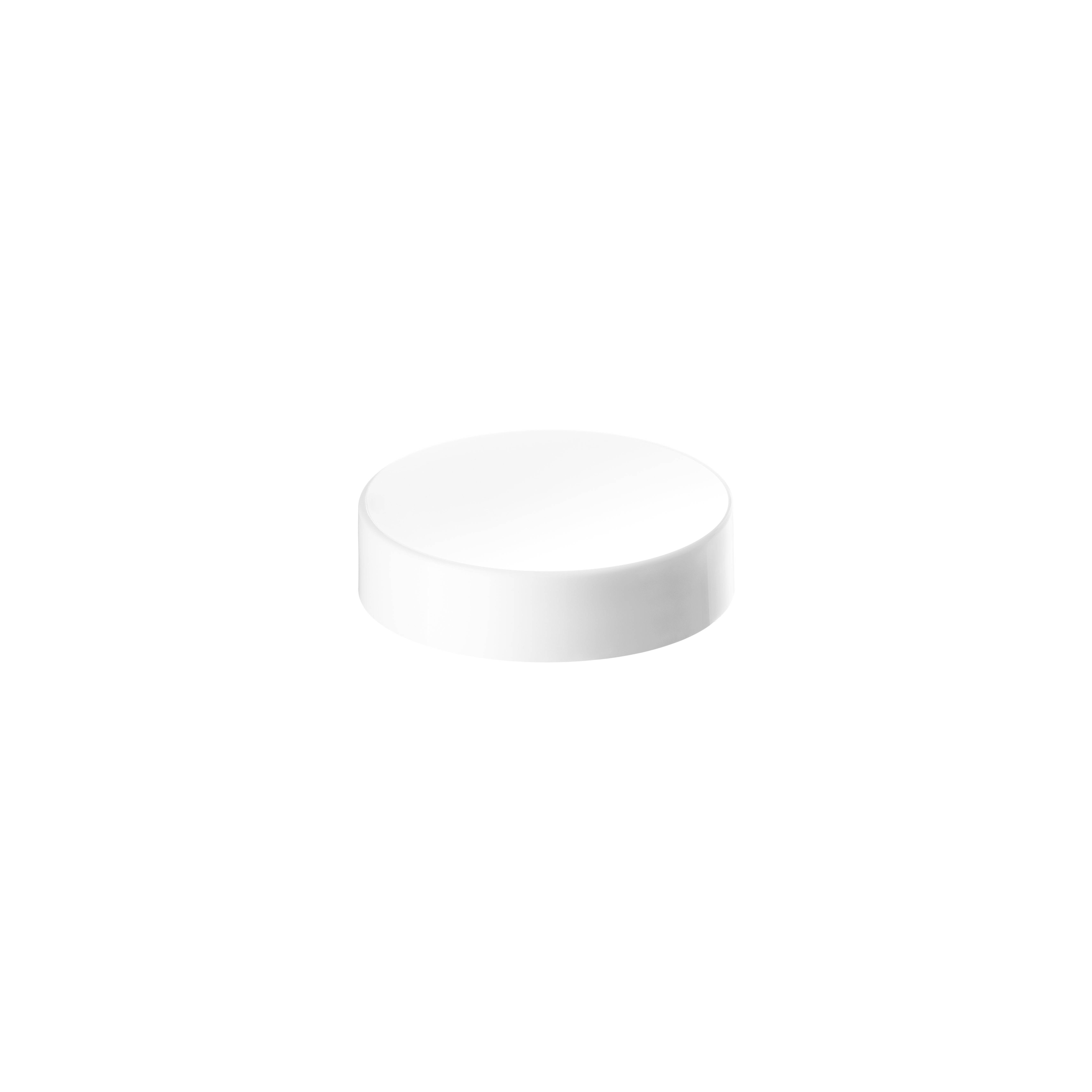 Lid Modern 58/400, PP, white, glossy finish, white inlay