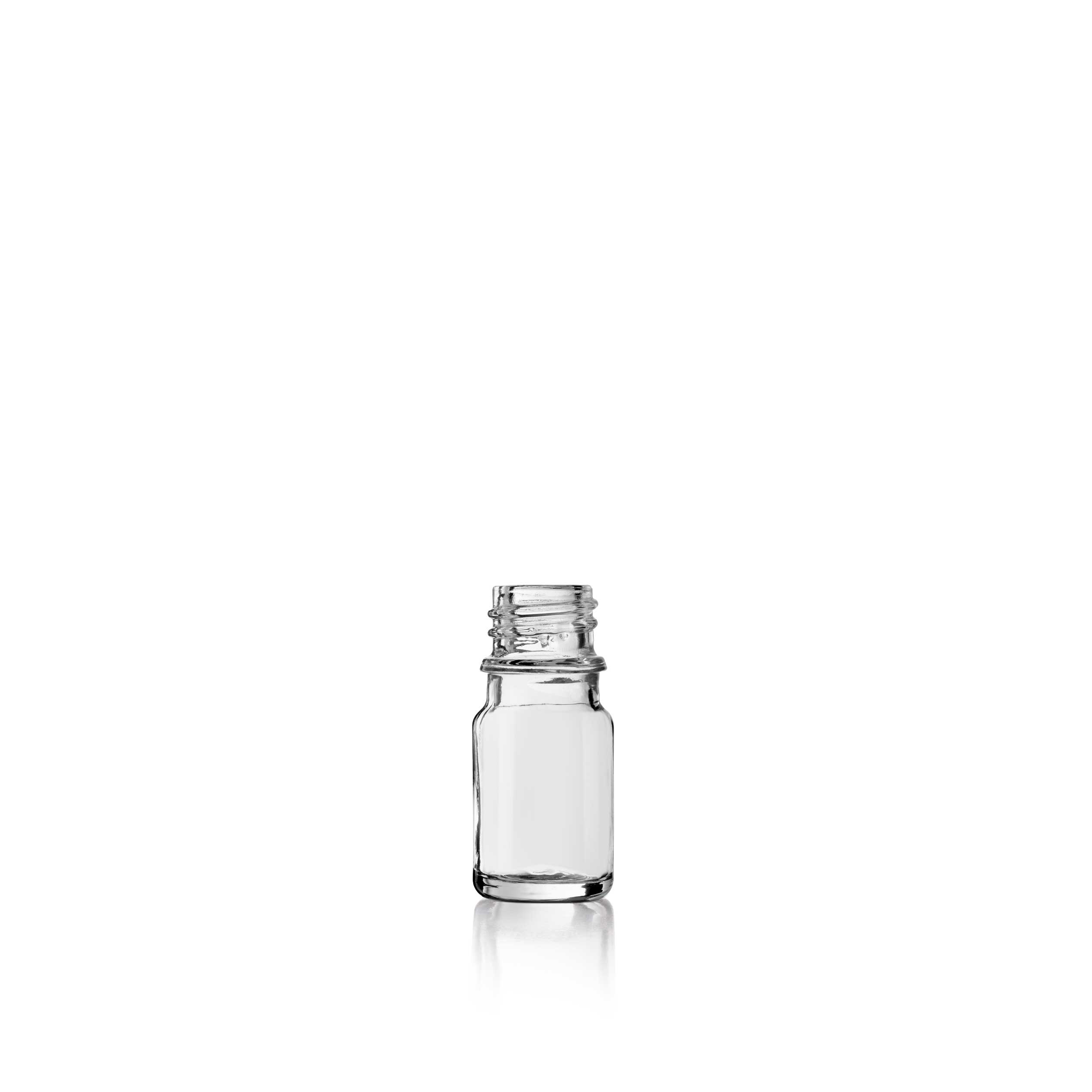 Dropper bottle Jasmine 5 ml, DIN18, with anti rotation nocks, light weight, Flint