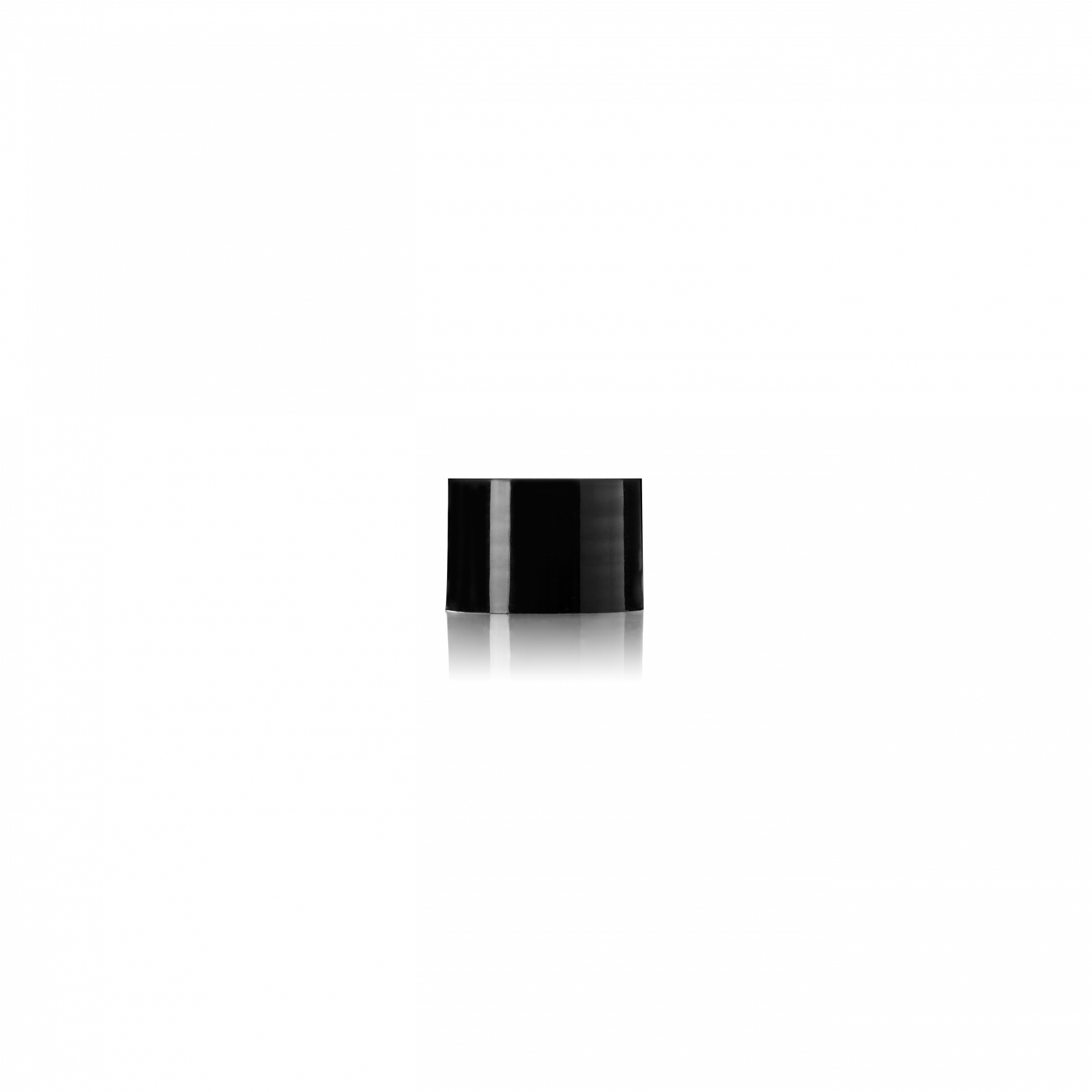 Screw cap, standard, 24/410, PP, black, glossy finish, white inlay